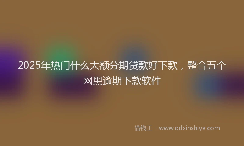 2025年热门什么大额分期贷款好下款，整合五个网黑逾期下款软件