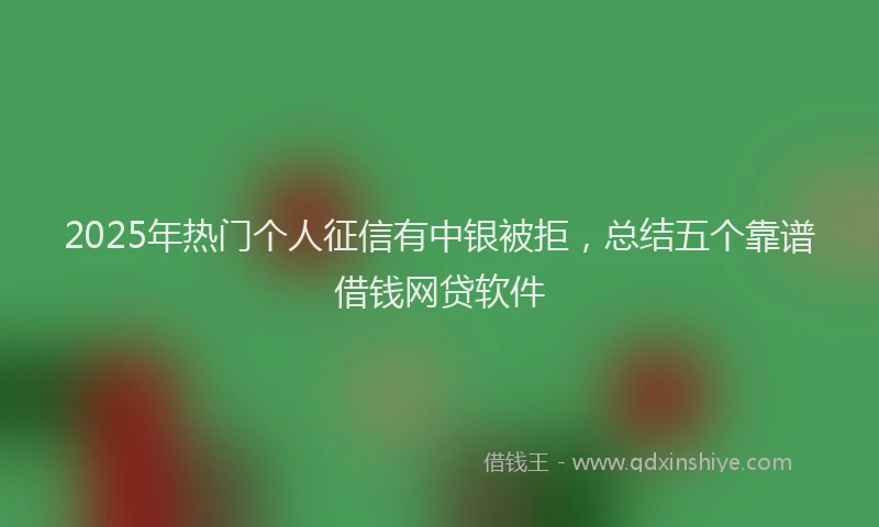 2025年热门个人征信有中银被拒，总结五个靠谱借钱网贷软件