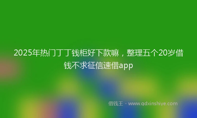 2025年热门丁丁钱柜好下款嘛，整理五个20岁借钱不求征信速借app