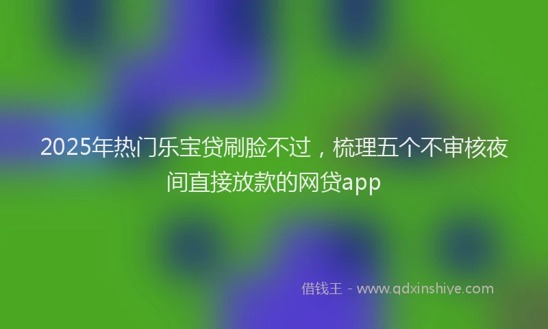 2025年热门乐宝贷刷脸不过，梳理五个不审核夜间直接放款的网贷app