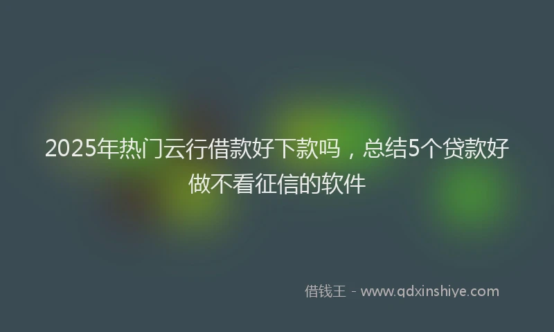 2025年热门云行借款好下款吗，总结5个贷款好做不看征信的软件