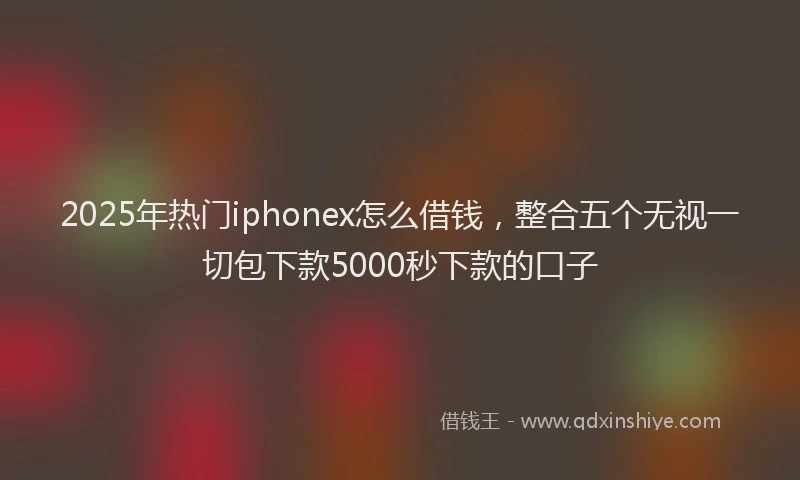 2025年热门iphonex怎么借钱，整合五个无视一切包下款5000秒下款的口子