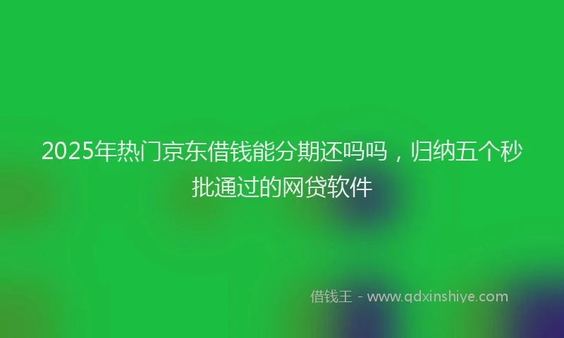 2025年热门京东借钱能分期还吗吗，归纳五个秒批通过的网贷软件