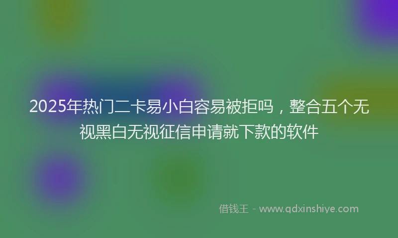 2025年热门二卡易小白容易被拒吗，整合五个无视黑白无视征信申请就下款的软件