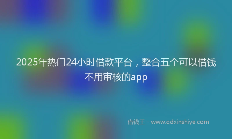 2025年热门24小时借款平台，整合五个可以借钱不用审核的app