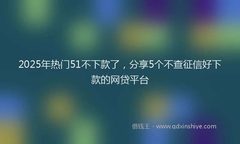 2025年热门51不下款了，分享5个不查征信好下款的网贷平台