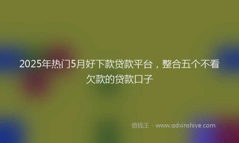 2025年热门5月好下款贷款平台，整合五个不看欠款的贷款口子