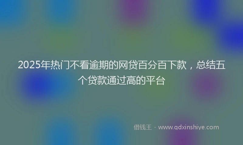 2025年热门不看逾期的网贷百分百下款，总结五个贷款通过高的平台