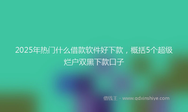 2025年热门什么借款软件好下款，概括5个超级烂户双黑下款口子
