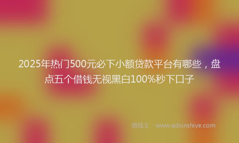 2025年热门500元必下小额贷款平台有哪些，盘点五个借钱无视黑白100%秒下口子