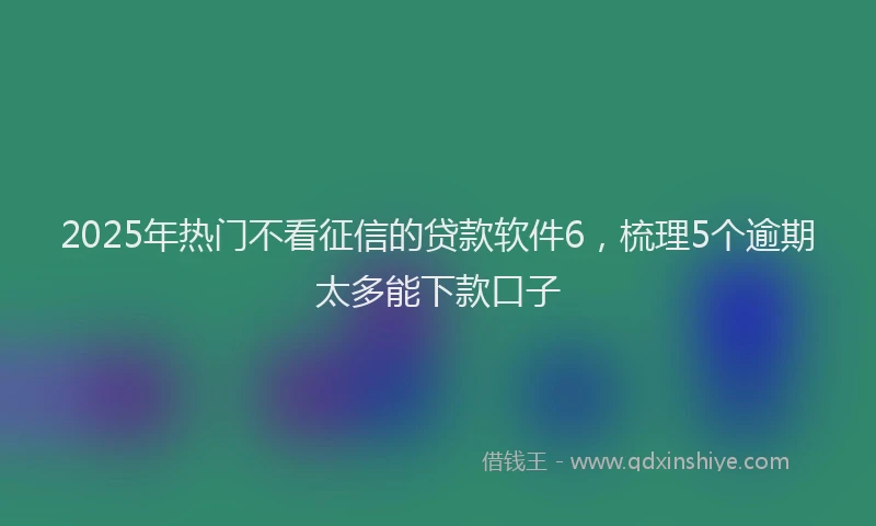 2025年热门不看征信的贷款软件6，梳理5个逾期太多能下款口子