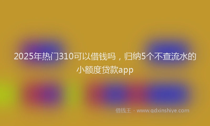 2025年热门310可以借钱吗，归纳5个不查流水的小额度贷款app