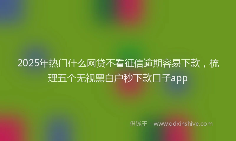 2025年热门什么网贷不看征信逾期容易下款，梳理五个无视黑白户秒下款口子app