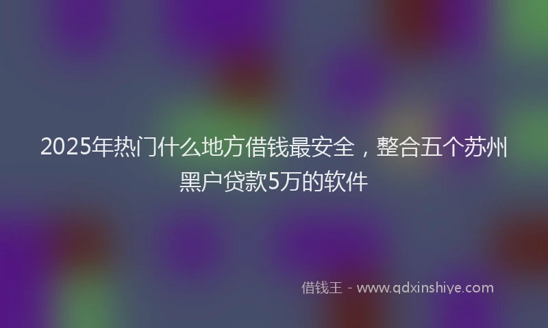 2025年热门什么地方借钱最安全，整合五个苏州黑户贷款5万的软件
