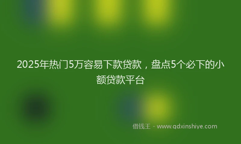 2025年热门5万容易下款贷款，盘点5个必下的小额贷款平台