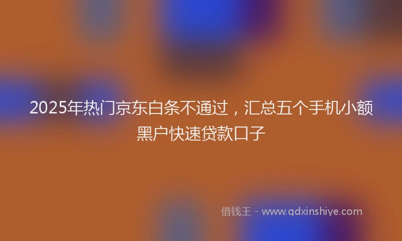 2025年热门京东白条不通过，汇总五个手机小额黑户快速贷款口子