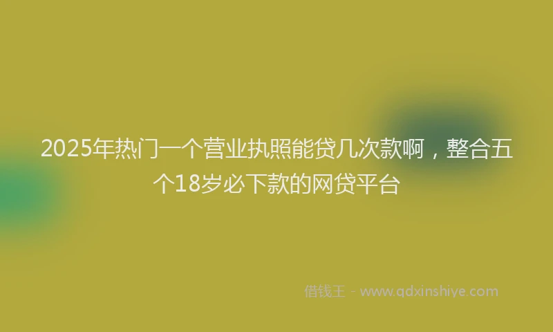 2025年热门一个营业执照能贷几次款啊，整合五个18岁必下款的网贷平台