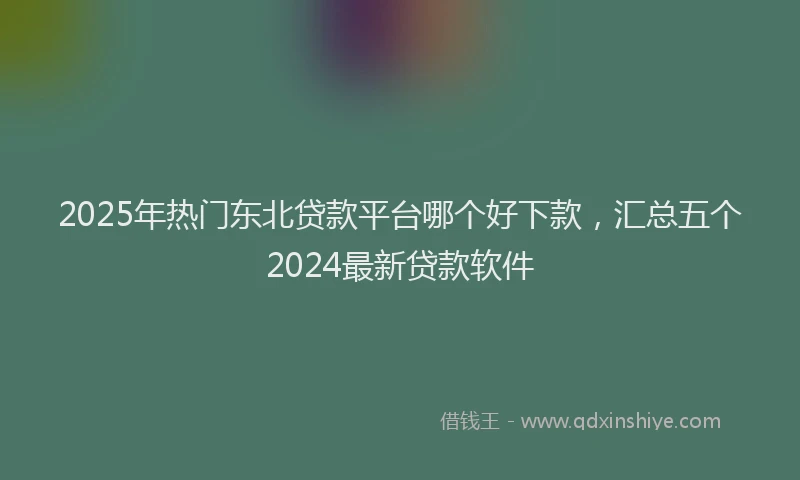 2025年热门东北贷款平台哪个好下款，汇总五个2024最新贷款软件