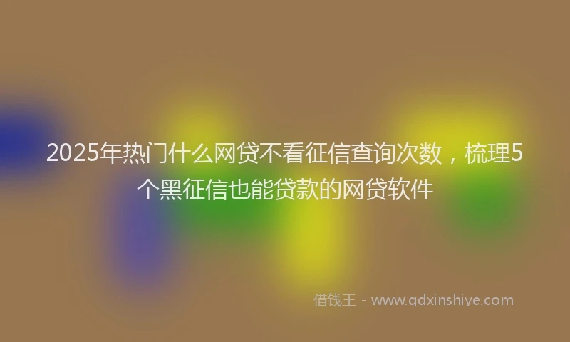 2025年热门什么网贷不看征信查询次数，梳理5个黑征信也能贷款的网贷软件