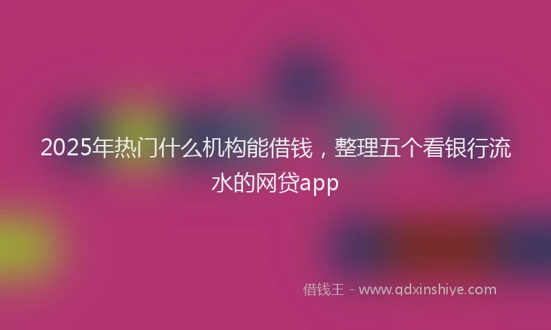 2025年热门什么机构能借钱，整理五个看银行流水的网贷app
