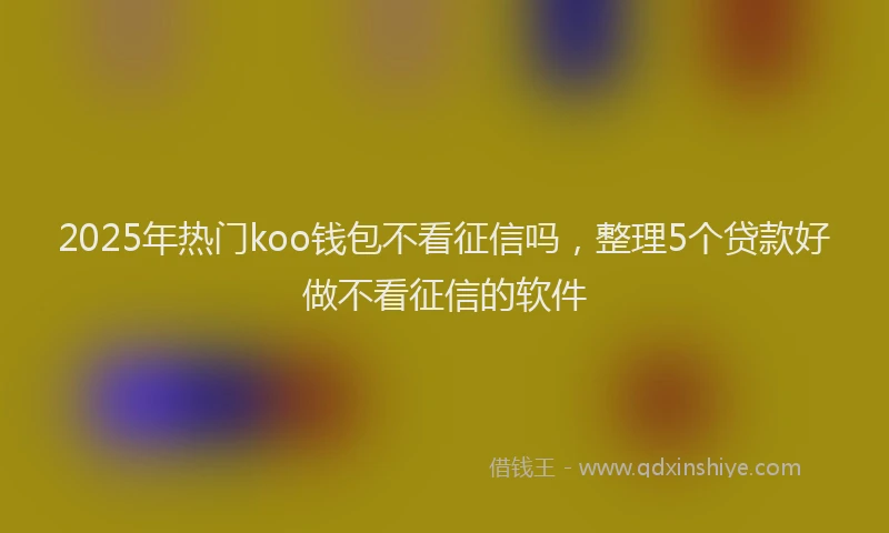 2025年热门koo钱包不看征信吗，整理5个贷款好做不看征信的软件