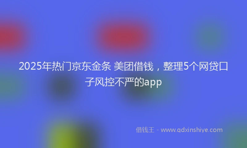 2025年热门京东金条 美团借钱，整理5个网贷口子风控不严的app