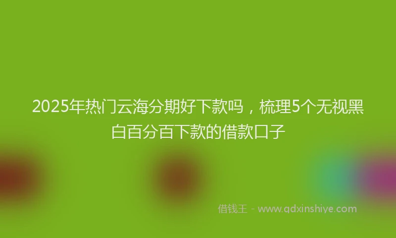 2025年热门云海分期好下款吗，梳理5个无视黑白百分百下款的借款口子