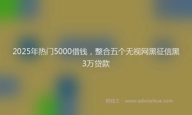 2025年热门5000借钱，整合五个无视网黑征信黑3万贷款