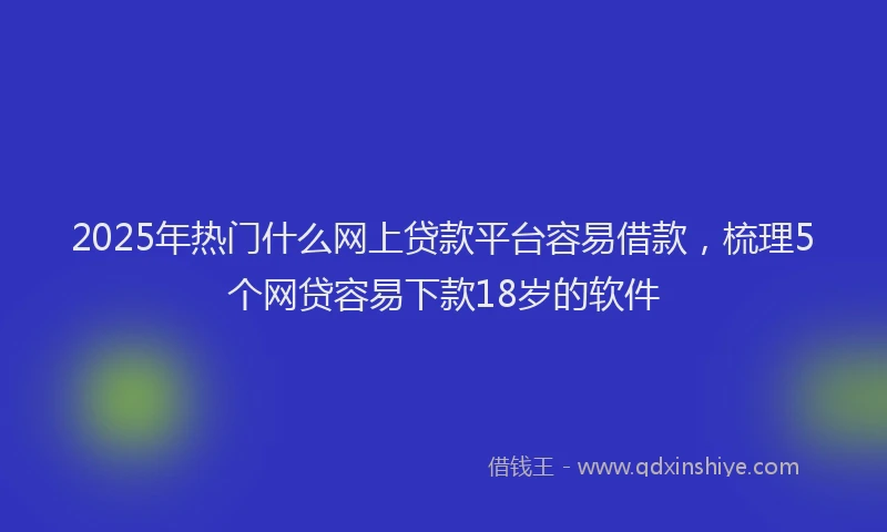 2025年热门什么网上贷款平台容易借款，梳理5个网贷容易下款18岁的软件