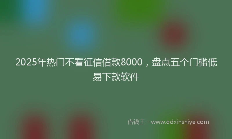 2025年热门不看征信借款8000，盘点五个门槛低易下款软件