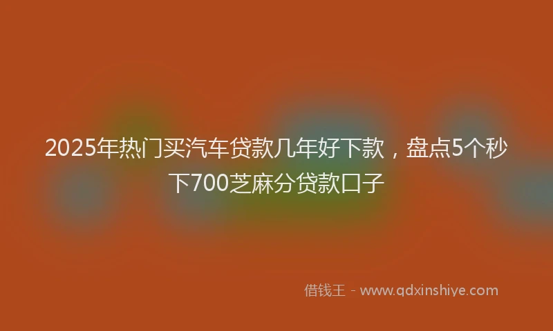 2025年热门买汽车贷款几年好下款，盘点5个秒下700芝麻分贷款口子