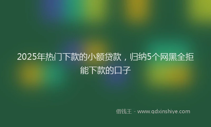 2025年热门下款的小额贷款，归纳5个网黑全拒能下款的口子