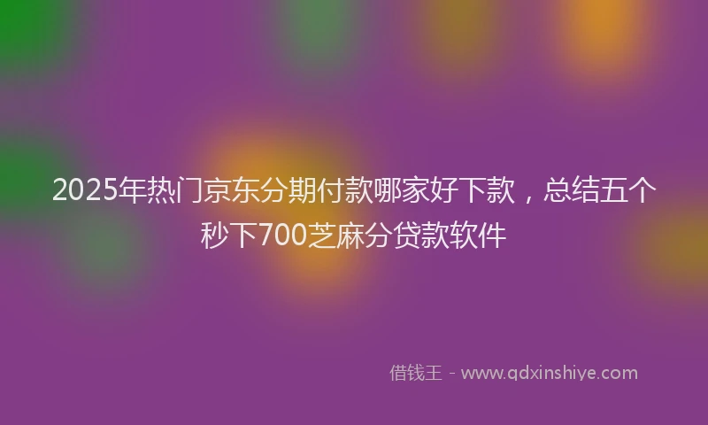 2025年热门京东分期付款哪家好下款，总结五个秒下700芝麻分贷款软件