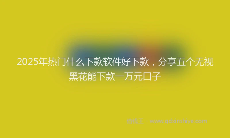 2025年热门什么下款软件好下款，分享五个无视黑花能下款一万元口子
