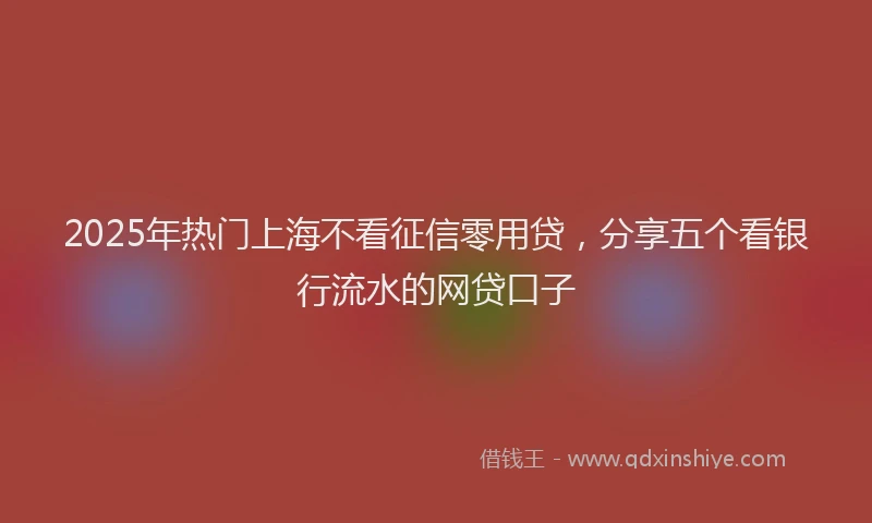 2025年热门上海不看征信零用贷，分享五个看银行流水的网贷口子