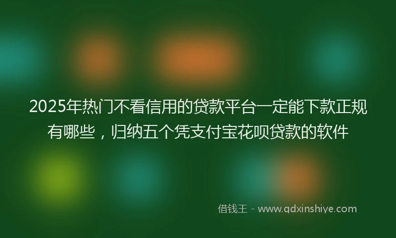2025年热门不看信用的贷款平台一定能下款正规有哪些，归纳五个凭支付宝花呗贷款的软件