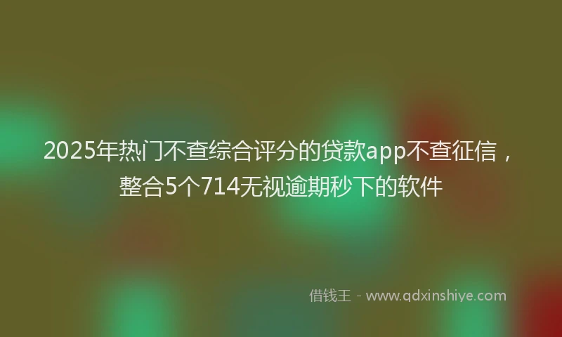 2025年热门不查综合评分的贷款app不查征信，整合5个714无视逾期秒下的软件