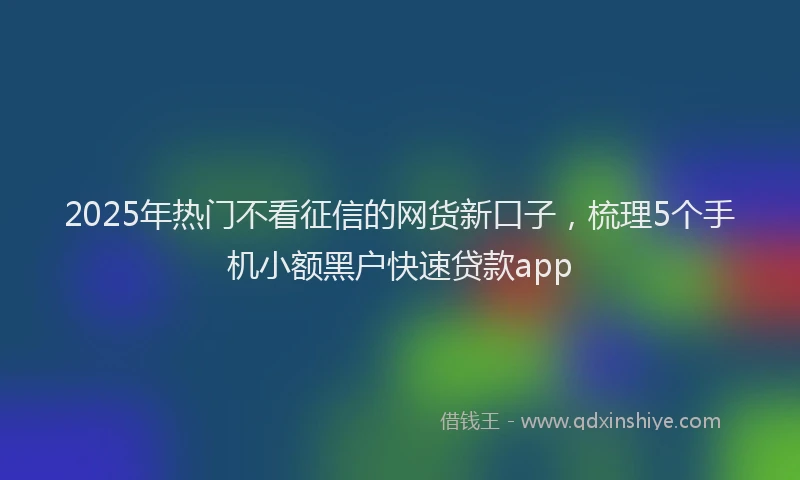 2025年热门不看征信的网货新口子，梳理5个手机小额黑户快速贷款app