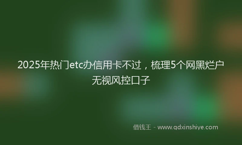 2025年热门etc办信用卡不过，梳理5个网黑烂户无视风控口子