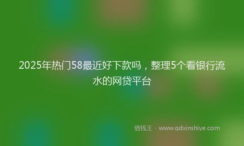 2025年热门58最近好下款吗，整理5个看银行流水的网贷平台