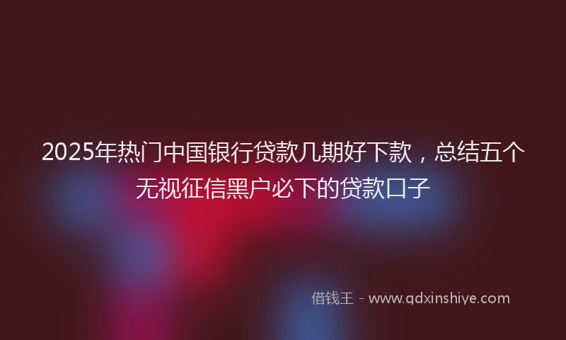 2025年热门中国银行贷款几期好下款，总结五个无视征信黑户必下的贷款口子