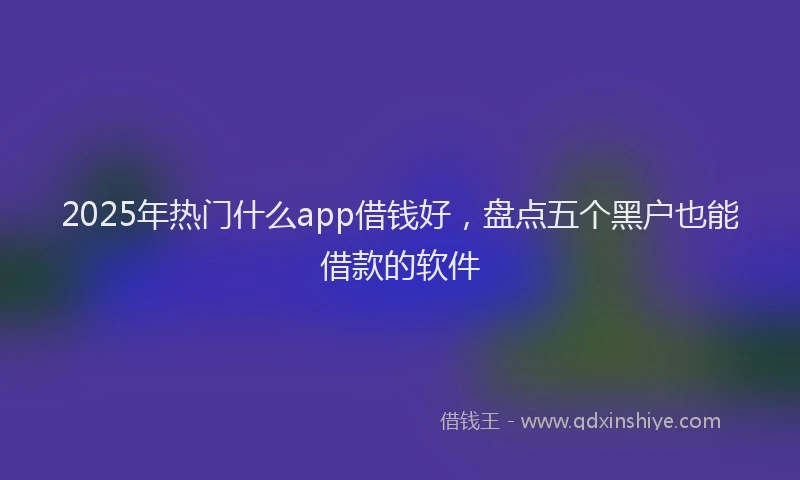 2025年热门什么app借钱好，盘点五个黑户也能借款的软件