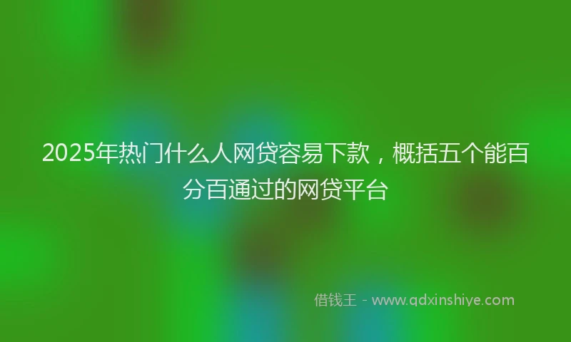 2025年热门什么人网贷容易下款，概括五个能百分百通过的网贷平台