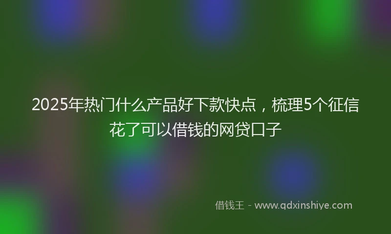 2025年热门什么产品好下款快点，梳理5个征信花了可以借钱的网贷口子