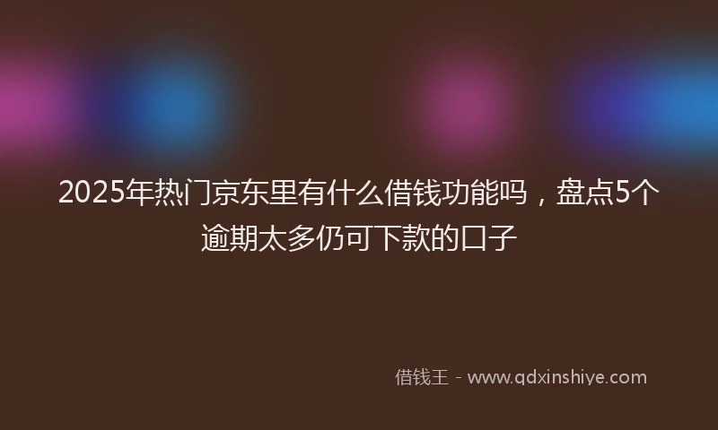 2025年热门京东里有什么借钱功能吗，盘点5个逾期太多仍可下款的口子