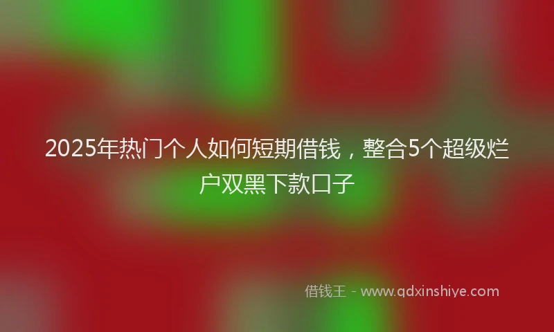 2025年热门个人如何短期借钱，整合5个超级烂户双黑下款口子