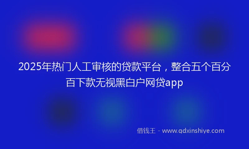 2025年热门人工审核的贷款平台，整合五个百分百下款无视黑白户网贷app