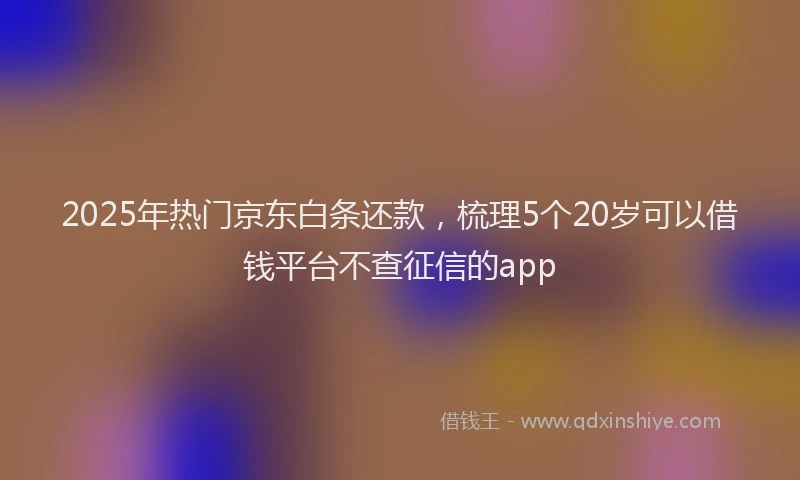 2025年热门京东白条还款，梳理5个20岁可以借钱平台不查征信的app