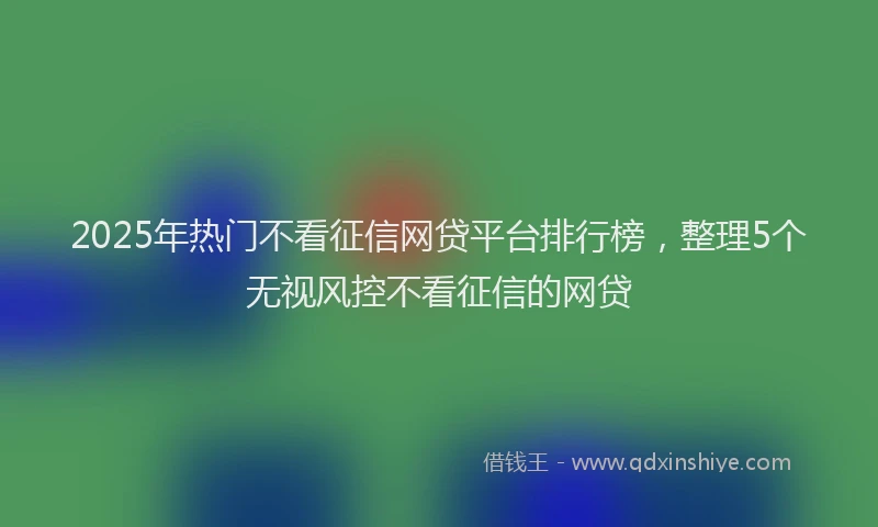 2025年热门不看征信网贷平台排行榜，整理5个无视风控不看征信的网贷