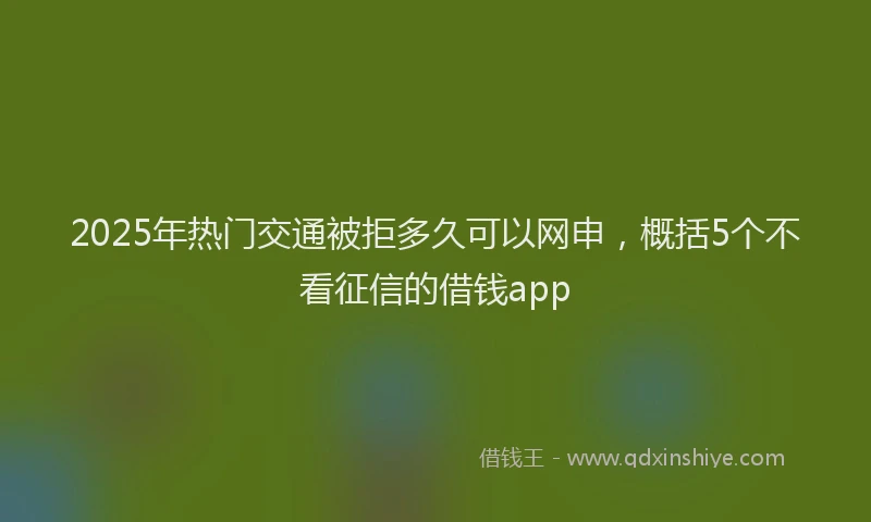 2025年热门交通被拒多久可以网申，概括5个不看征信的借钱app